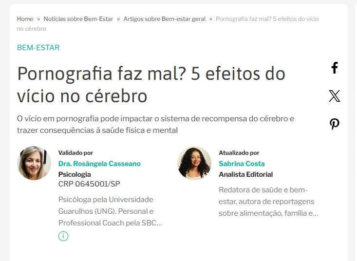 Estudo sobre efeitos da pornografia no cérebro